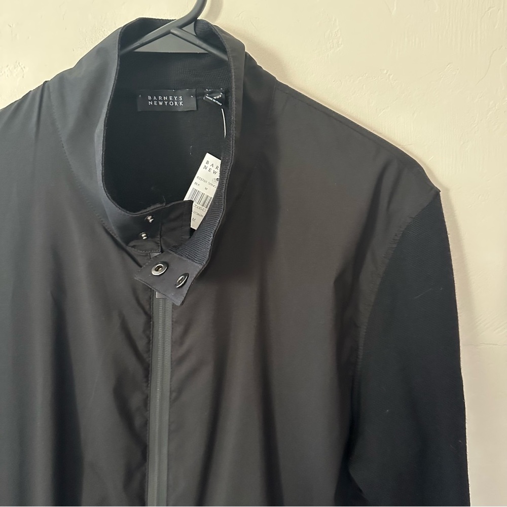 Barneys New York Black Zip Up Sweater